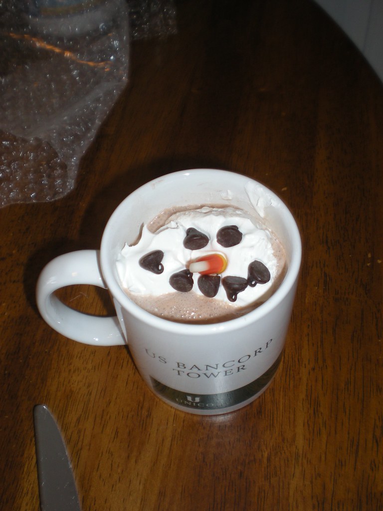hot chocolate snowman